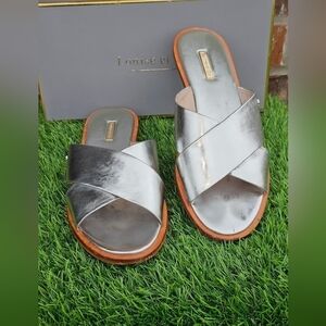 Louise et Cie Adalla Sterling Silver Metallic Sandal, Women's Size 8.5